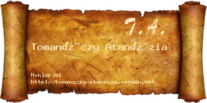 Tomanóczy Atanázia névjegykártya